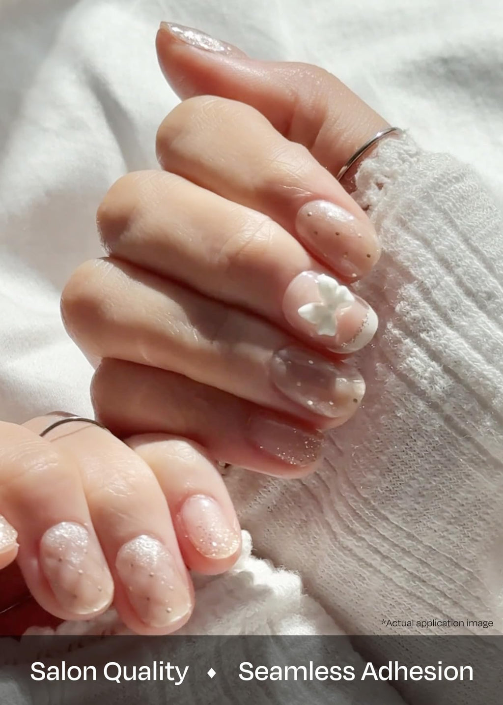 ohora Semi Cured Gel Nail Strips N Grace Bloom – White & Gem