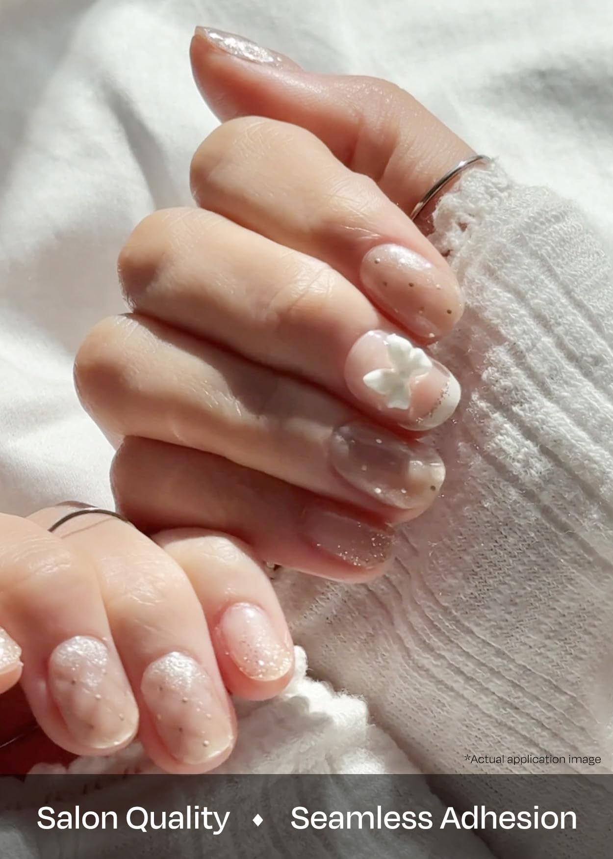 ohora Semi Cured Gel Nail Strips N Grace Bloom – White & Gem