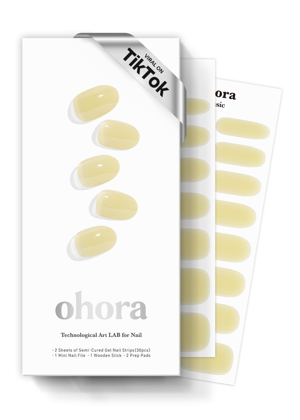 ohora Semi Cured Gel Nail Strips (N Honey Veil) – Salon-Quality Pedi Art That Lasts