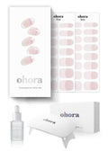 ohora Semi-Cured Gel Nail Strips Value Set – N Essential French Starter Kit with Lamp & Remover