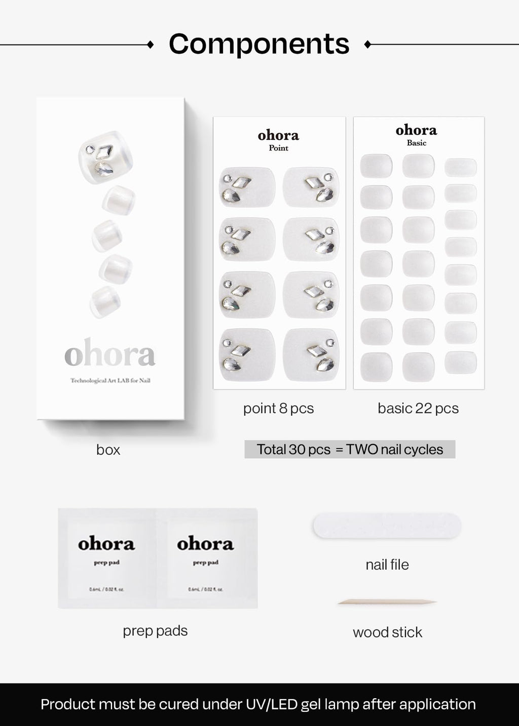 Ohora Semi Cured Gel Pedi Strips P Silky – Salon-Quality, Long-Lasting At-Home Gel Nails