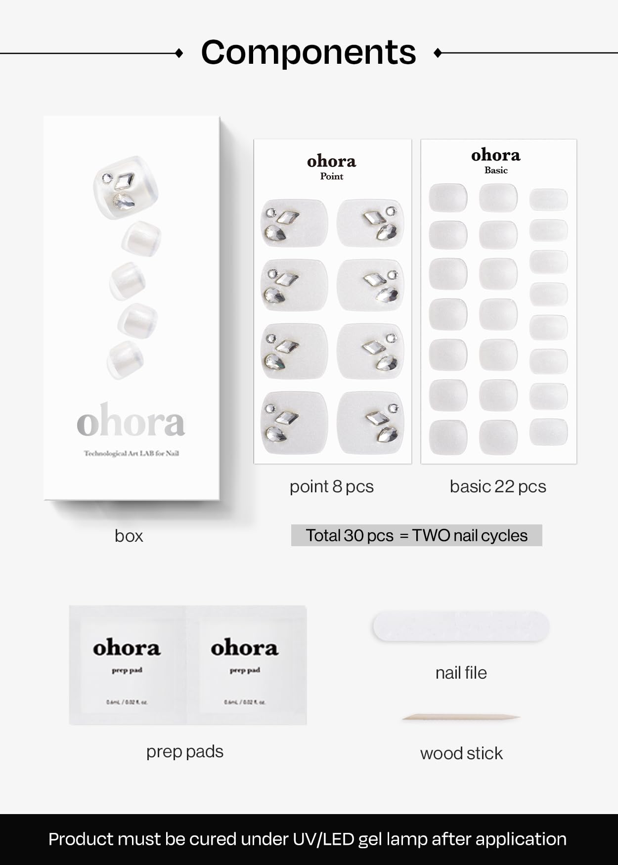 Ohora Semi Cured Gel Pedi Strips P Silky – Salon-Quality, Long-Lasting At-Home Gel Nails
