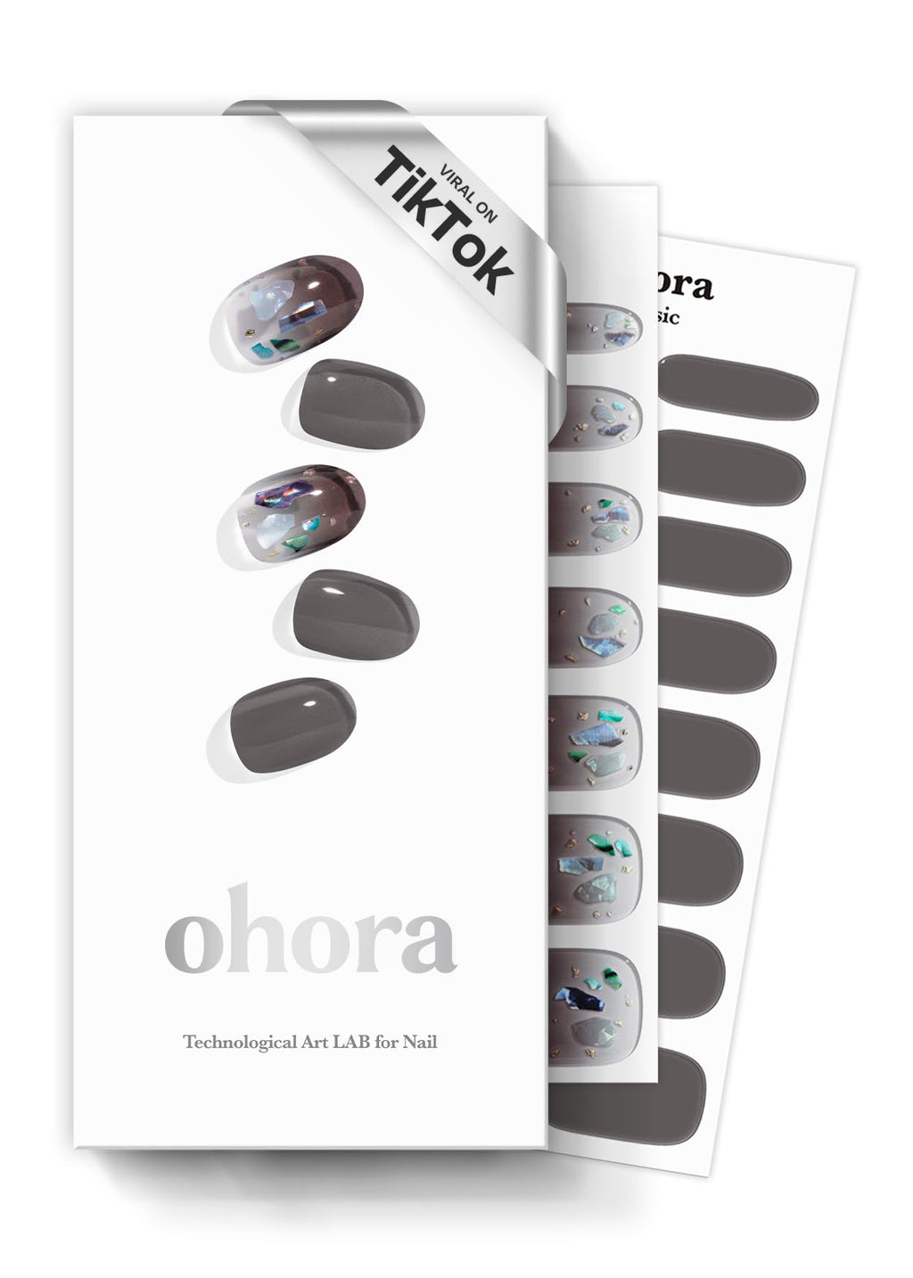 ohora Semi Cured Gel Nail Strips N Pottery - Dark Ombre, Salon-Quality & Easy at-Home Manicure