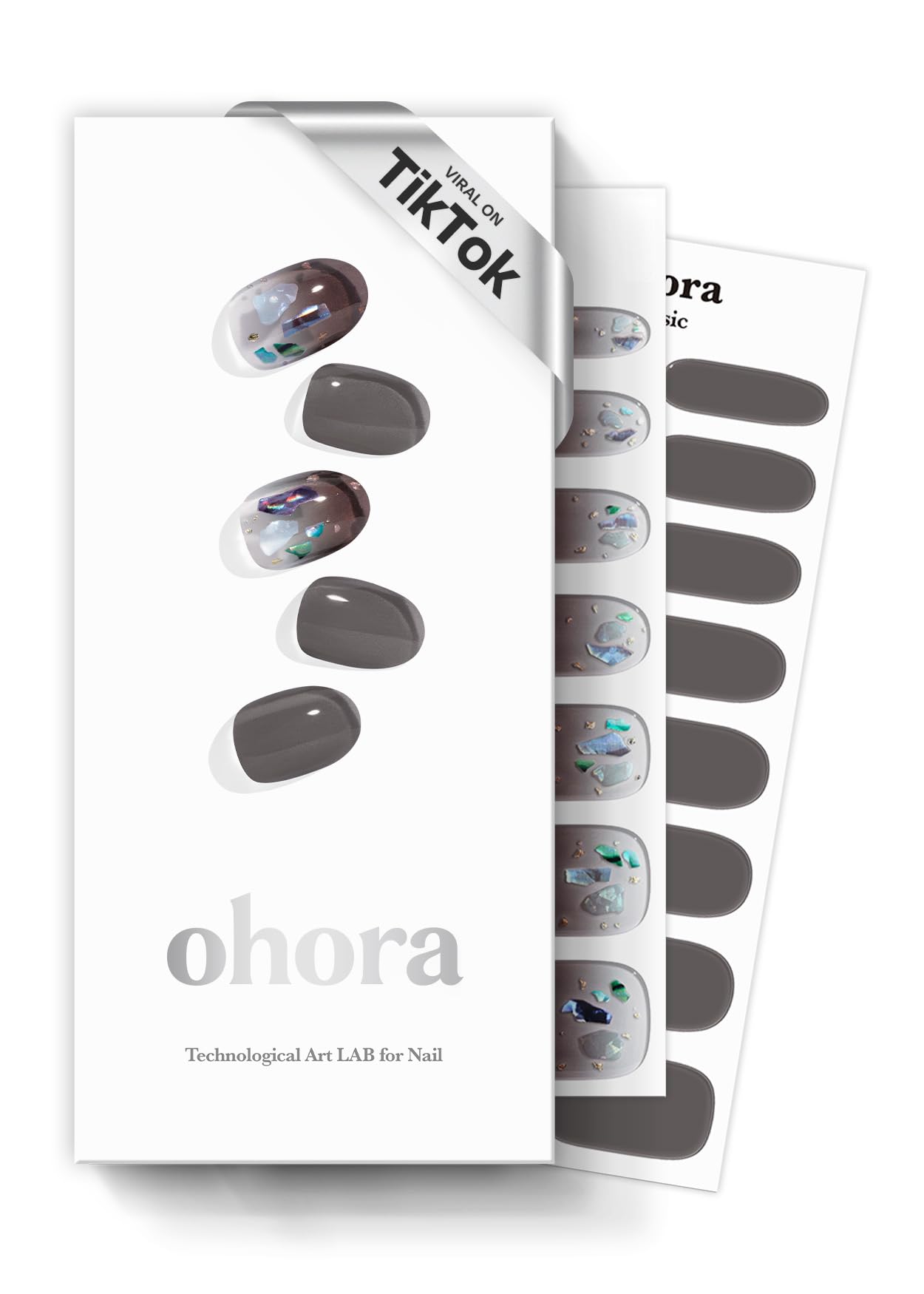 ohora Semi Cured Gel Nail Strips N Pottery - Dark Ombre, Salon-Quality & Easy at-Home Manicure
