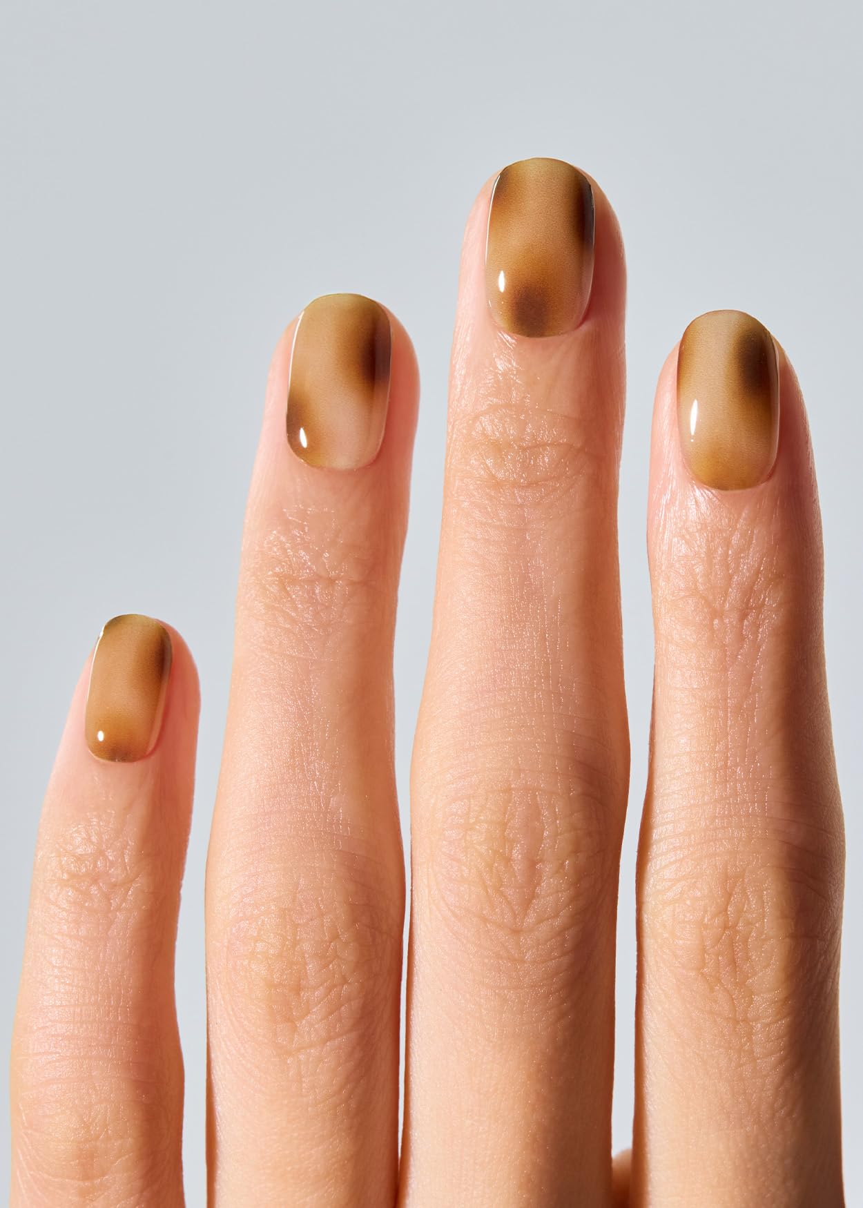 ohora Semi Cured Gel Nail Strips N Smoky Mocha | Salon-Quality, Easy At-Home manicure