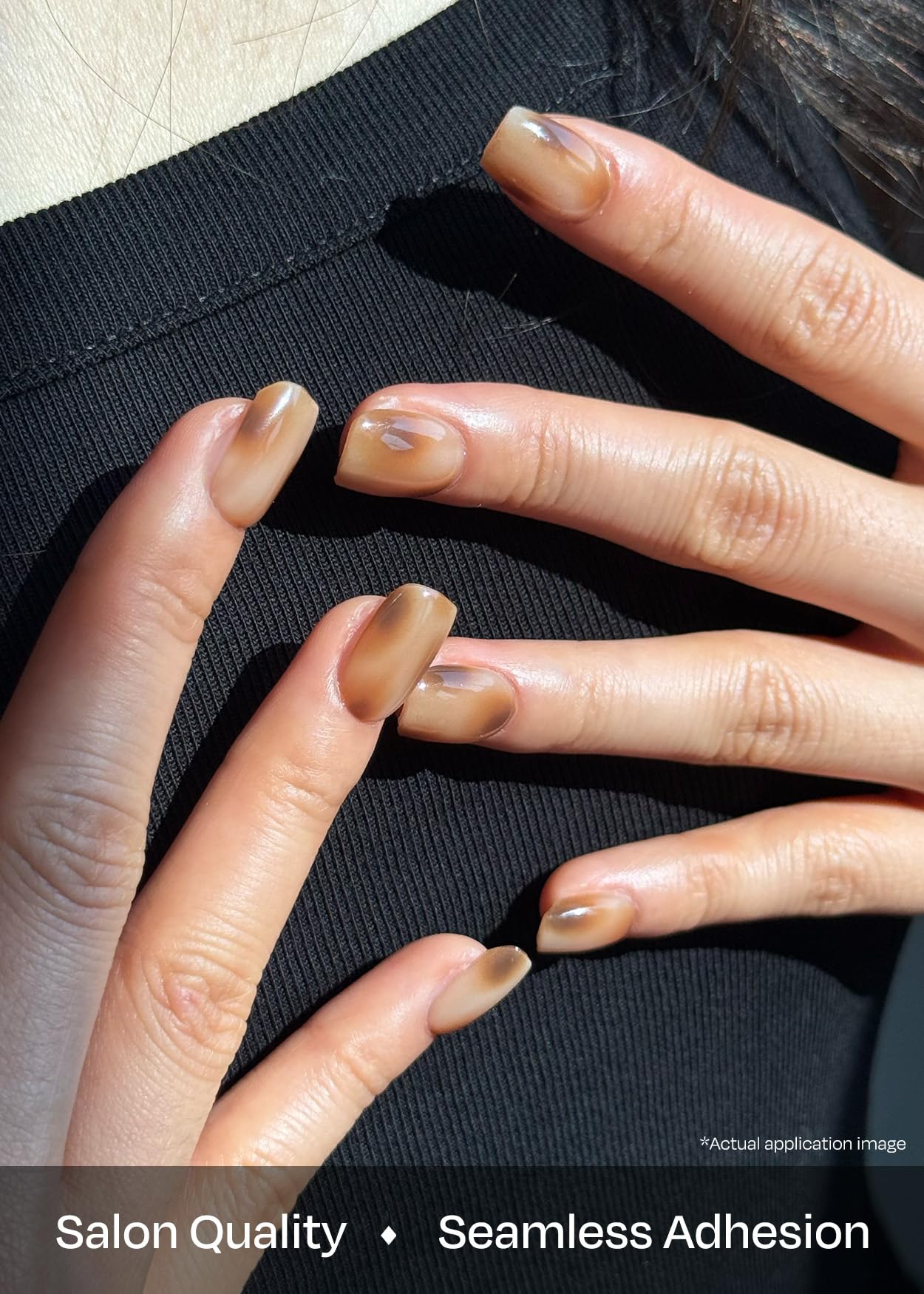 ohora Semi Cured Gel Nail Strips N Smoky Mocha | Salon-Quality, Easy At-Home manicure