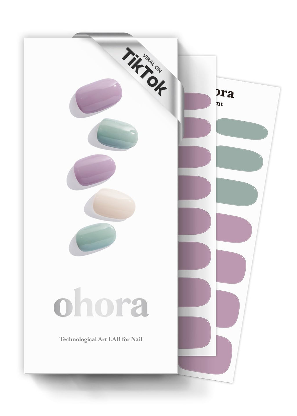 ohora Semi Cured Gel Nail Strips N Tahiti – Purple/Green | UV/LED, Salon-Quality & Easy to Apply