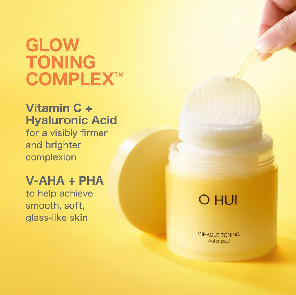OHUI Miracle Toning Dual Sided Pads | Exfoliate, Hydrate, Smooth Skin