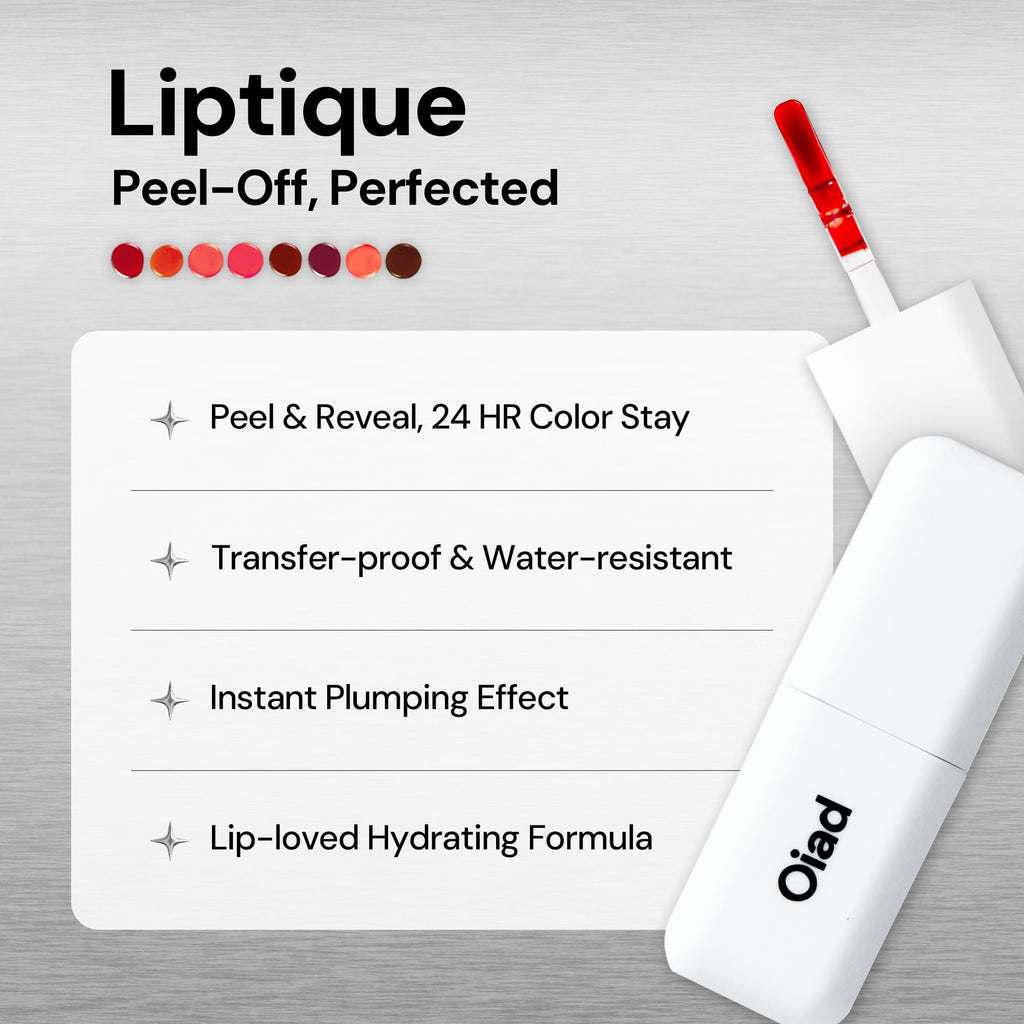 Oiad Liptique Lip Plumping Stain Peel Off – 24H Waterproof Lip Tint (003 BLUNTO)