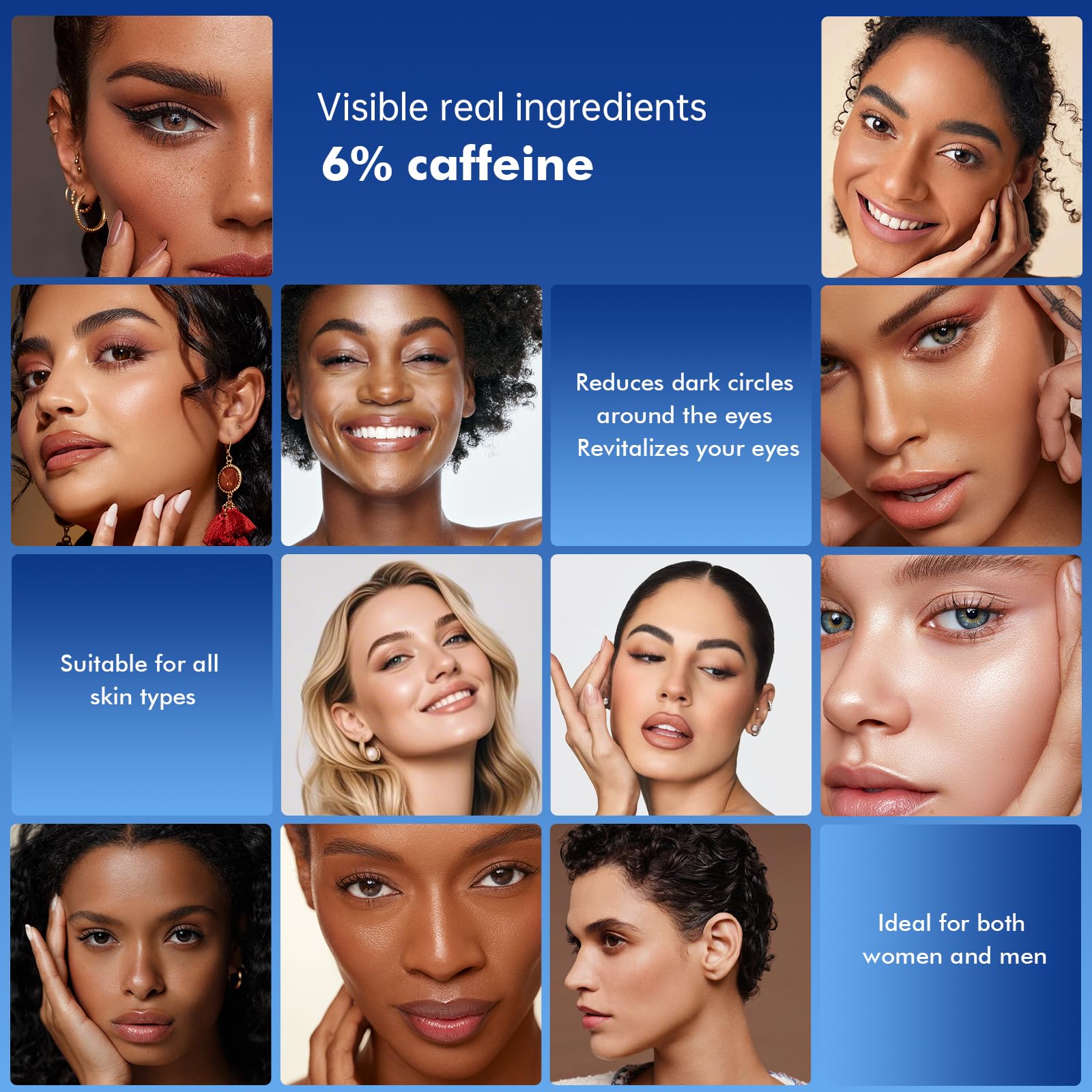 OIDLA 6% Caffeine Eye Cream + 1% Retinol Serum – Brighten & Smooth Eye Contours 0.68 fl oz