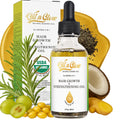 OilnGlow USDA Organic 9-in-1 Hair Growth Serum & Strengthening Oil – Rosemary, Castor, Jojoba, Ginger & Peppermint, 2 fl oz