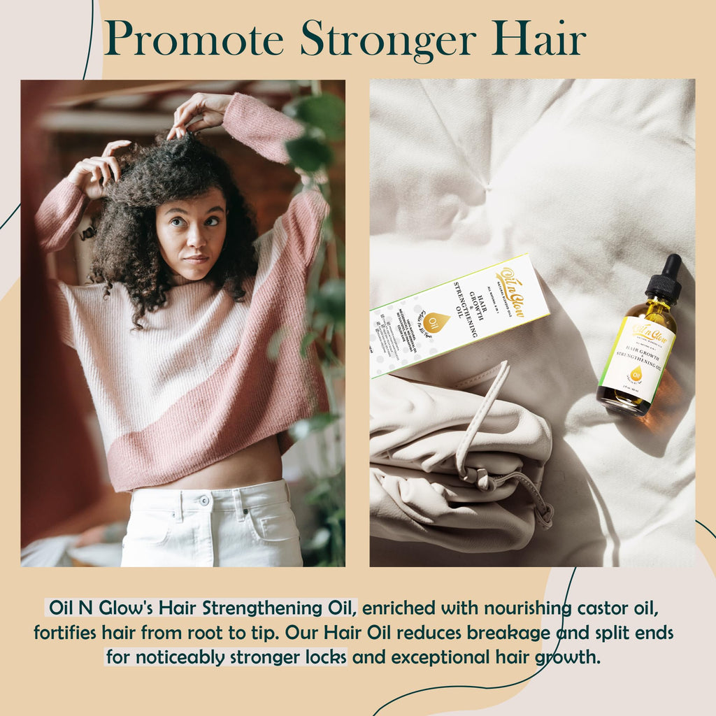 OilnGlow USDA Organic 9-in-1 Hair Growth Serum & Strengthening Oil – Rosemary, Castor, Jojoba, Ginger & Peppermint, 2 fl oz