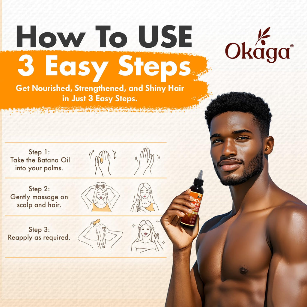 Okaga Batana Oil for Hair Growth with Rosemary, Castor & Pumpkin Seed Oils – 5oz