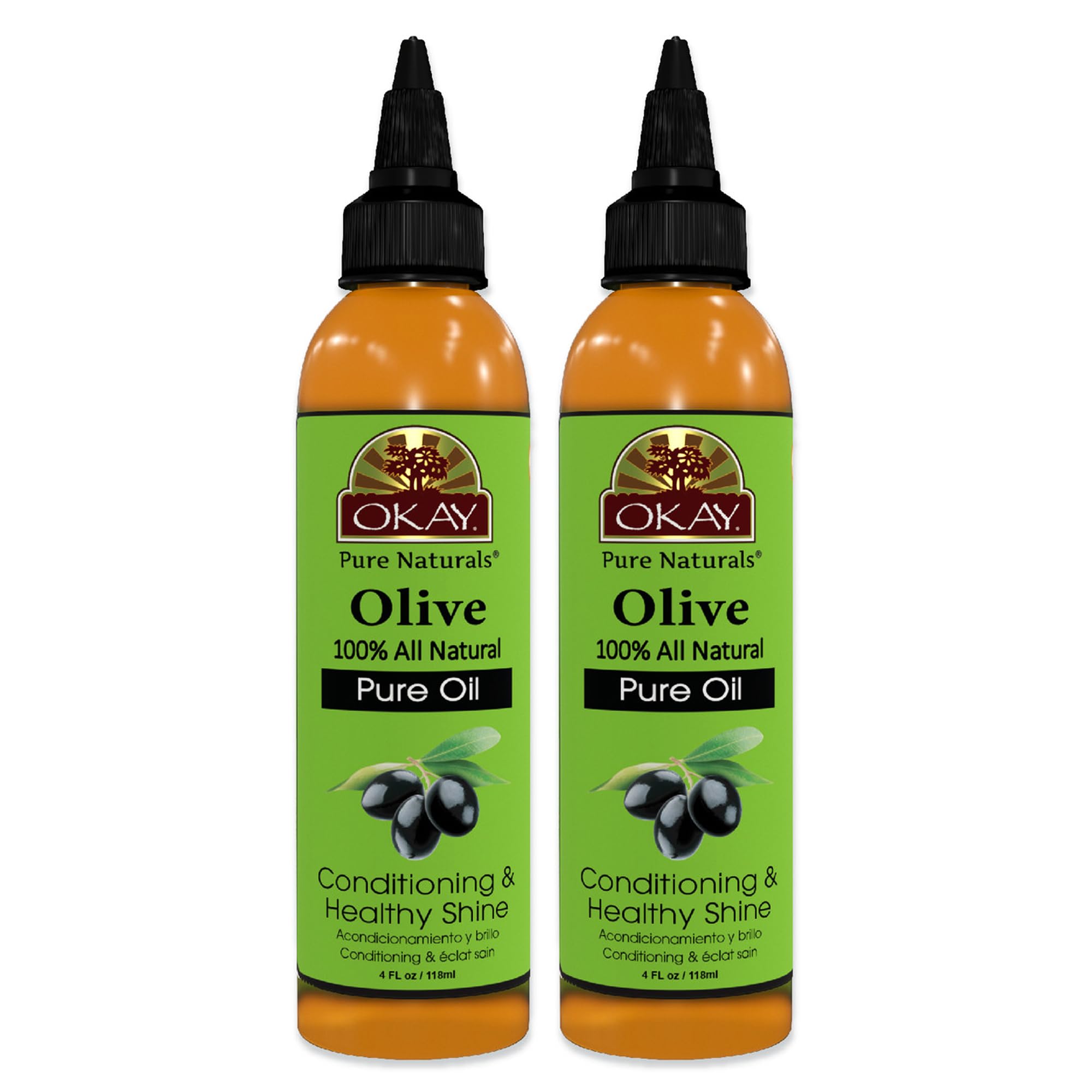 OKAY 100% Pure Olive Oil for Skin & Hair – Cold-Pressed, 4 Fl Oz (2-Pack)