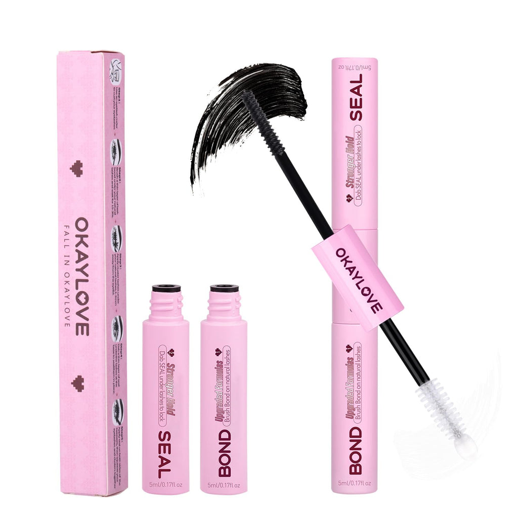 OKAYLOVE Lash Cluster Glue – 2-in-1 Waterproof Bond & Seal for Eyelash Clusters, 150H+ Hold