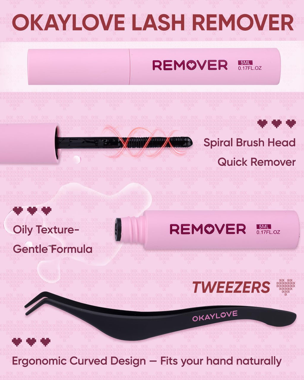 OKAYLOVE Bunny Lash Clusters Kit – 8–18mm Wipsy Lashes, Bond & Seal