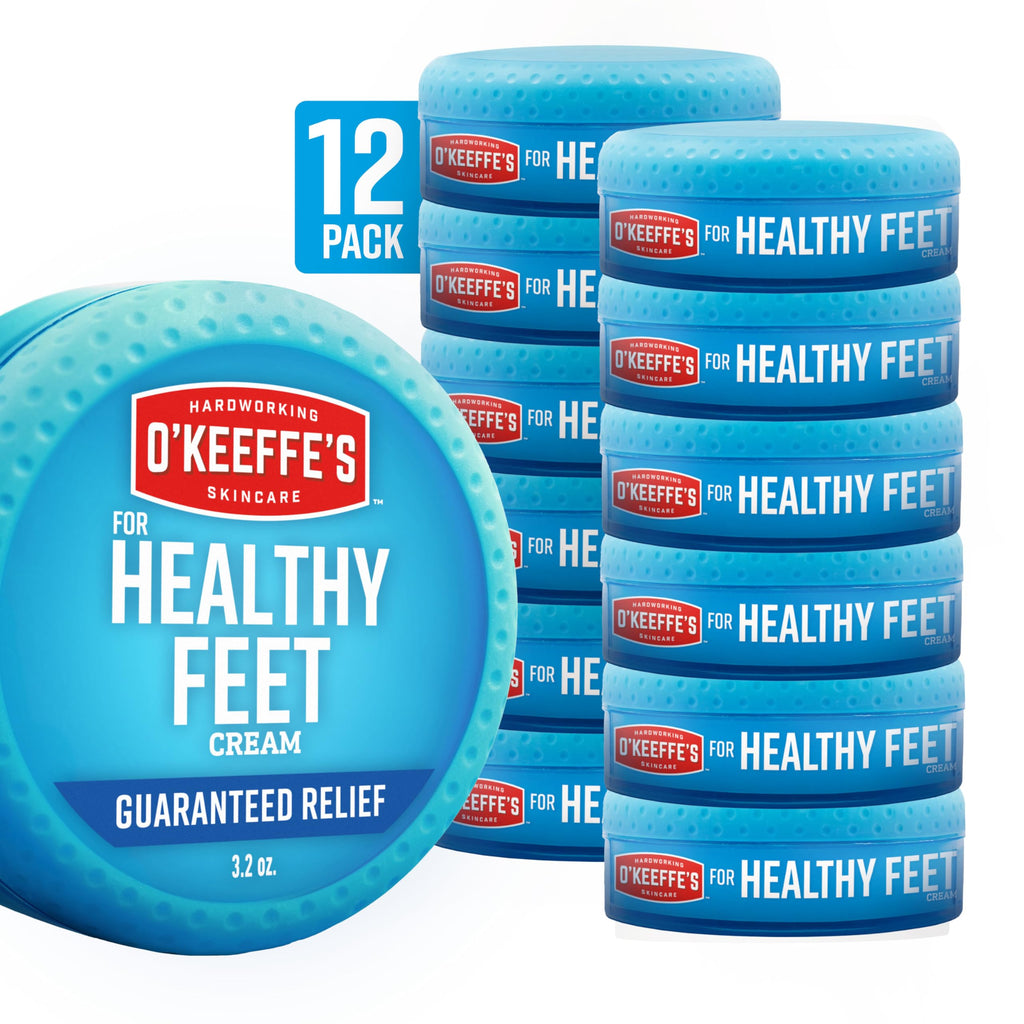 O'Keeffe's for Healthy Feet Foot Cream – 3.2 oz Jar (12 Pack) – Relief for Dry, Cracked Feet