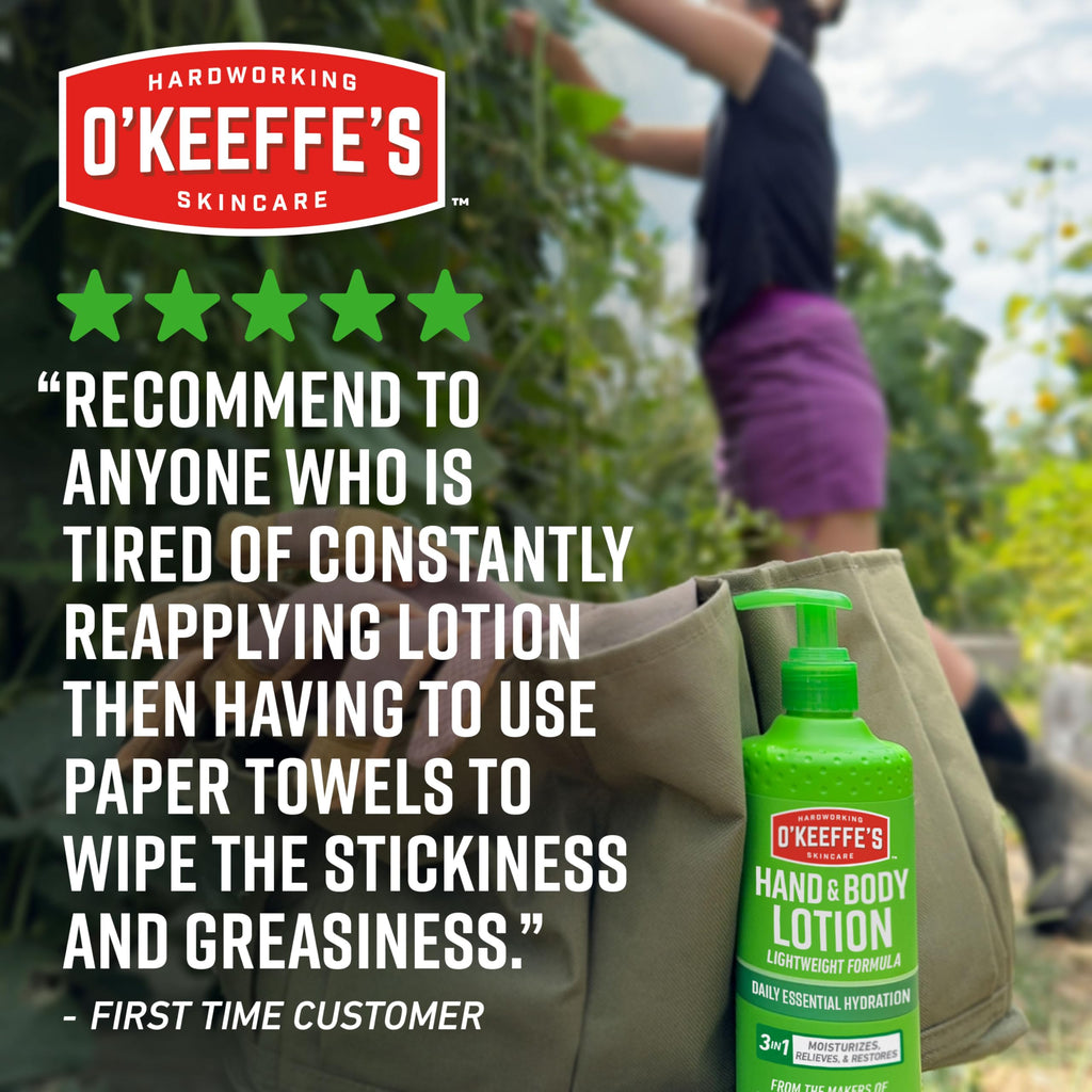 O'Keeffe's Hand & Body Lotion 12 oz Pump – Daily Hydration & Dry Skin Relief