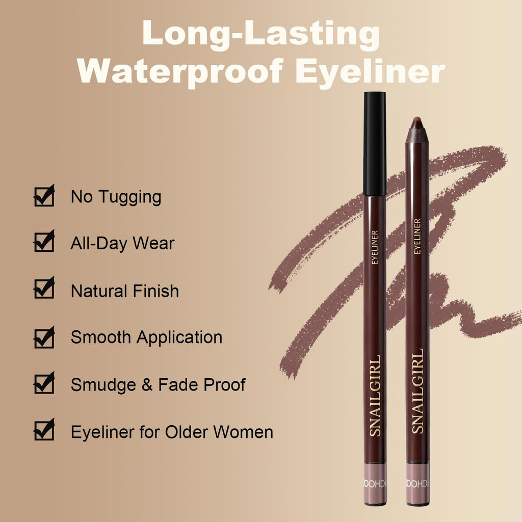 Okerker Plum & Black Gel Eyeliner Pencil – Waterproof, Long-Lasting (2PCS)