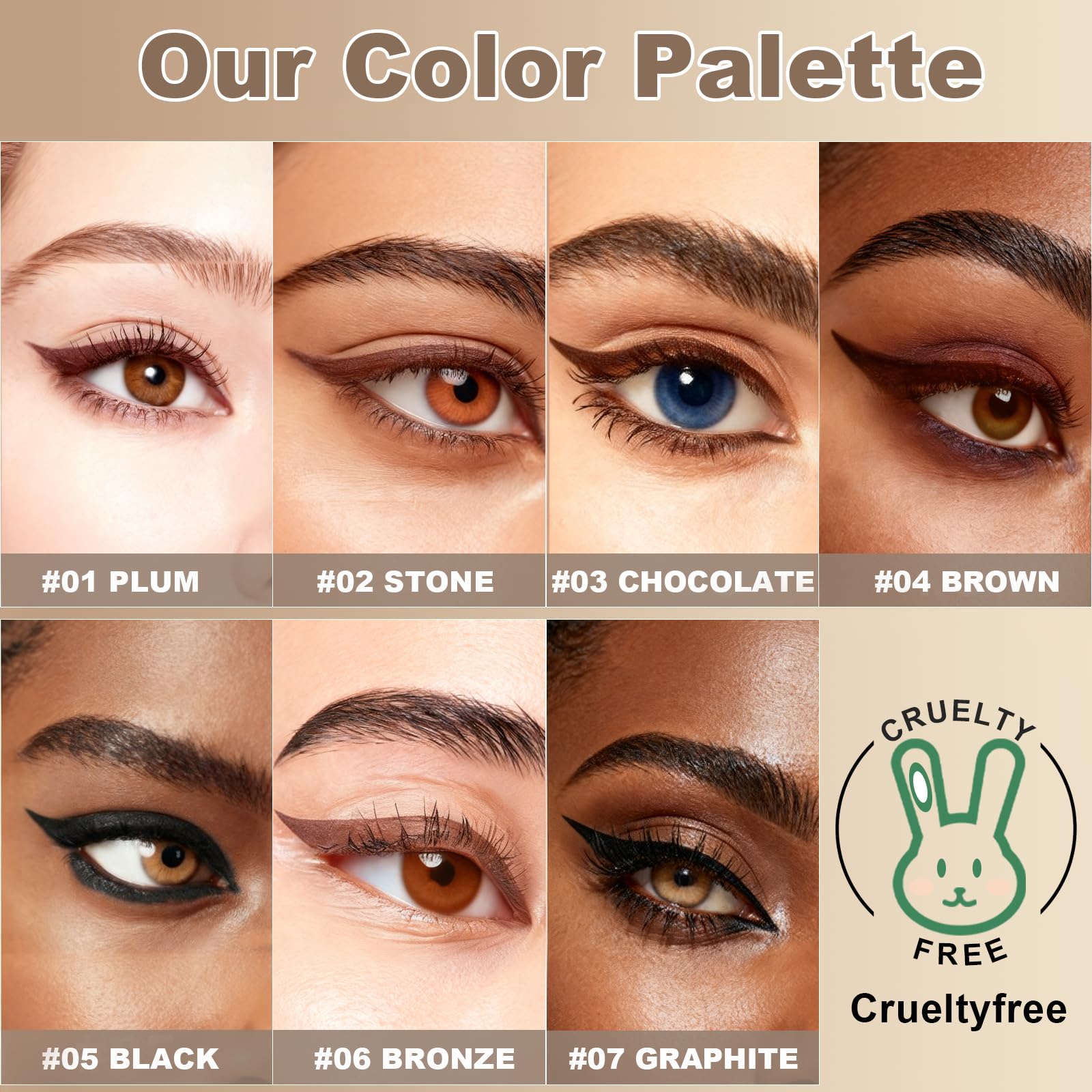 Okerker Plum&Brown 2PCS Gel Eyeliner Pencil – Waterproof, Smudge-Proof, Long-Lasting Plum Eye Liner