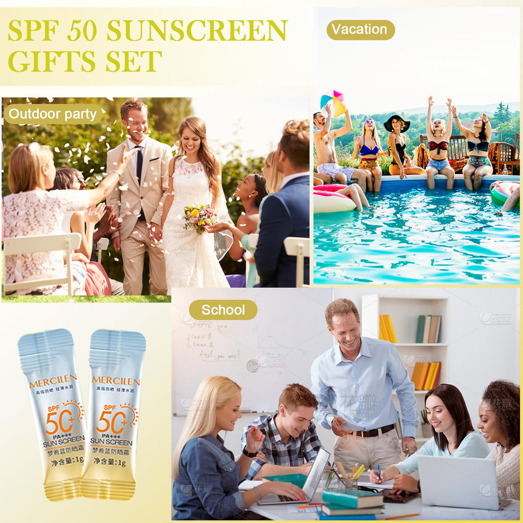 Okerker 30PCS Mini Sunscreen SPF50+ PA+++ – Travel Size, Lightweight & Water-Resistant for Face & Body