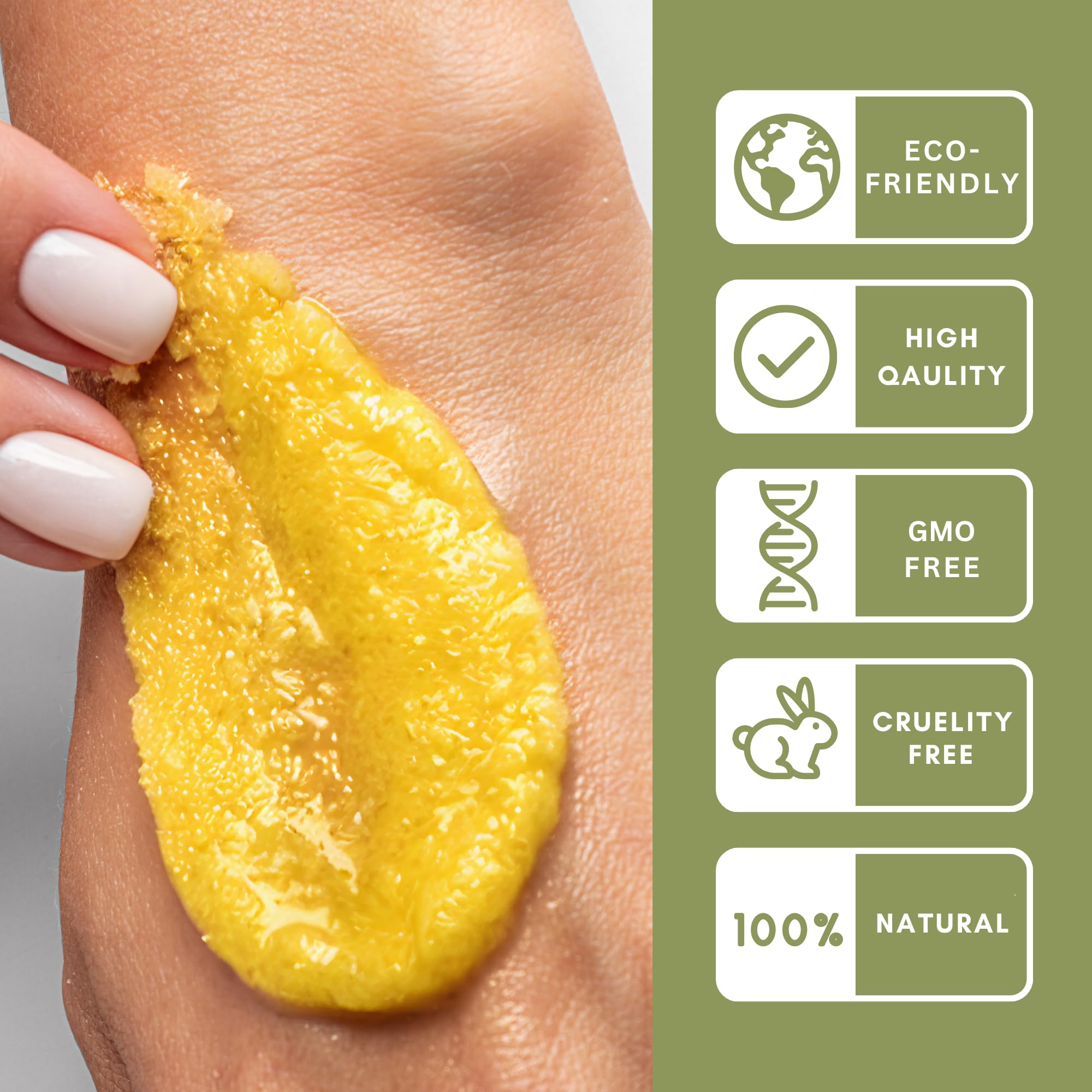 Olahoni Kojic Acid Turmeric & Manuka Honey Sugar Scrub – Exfoliate, Brighten, Hydrate – 18 oz Jar – Made in USA