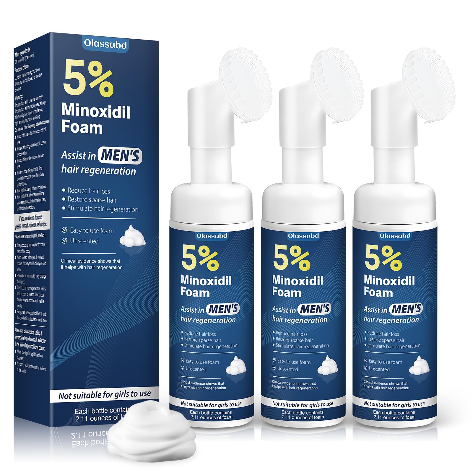 Olassubd Minoxidil 5% Foam for Men – Hair Growth Solution