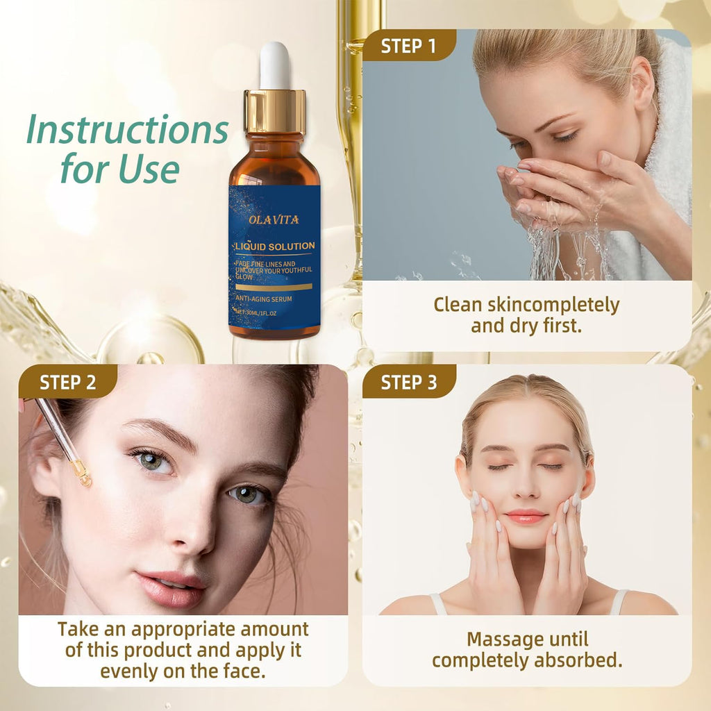 OLAVITA Liquid Solution Anti Aging Serum – Vitamin C Hydration & Firming (2 x 1 fl oz)