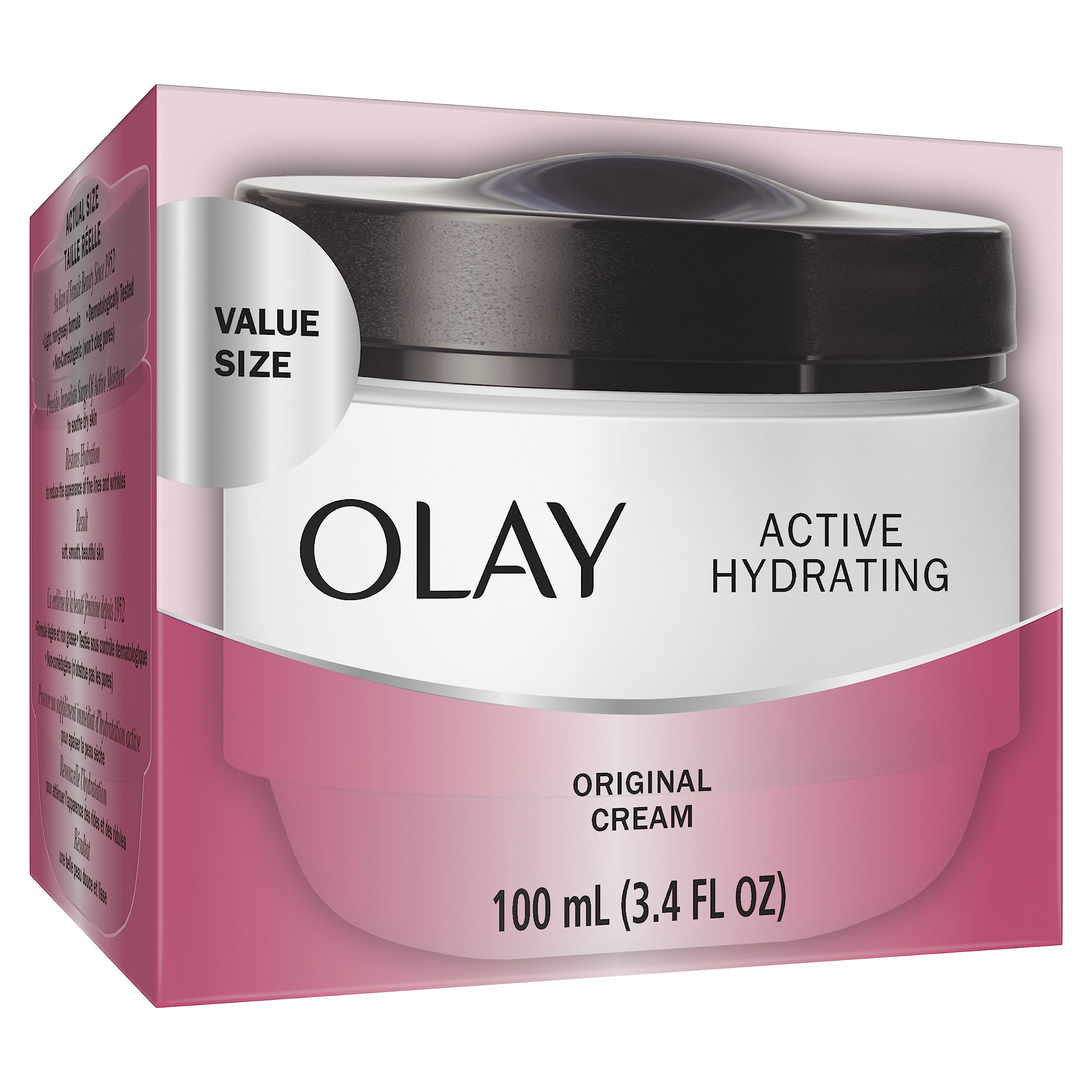 Olay Active Hydrating Cream – Face Moisturizer, 3.4 fl oz | 48-Hour Hydration