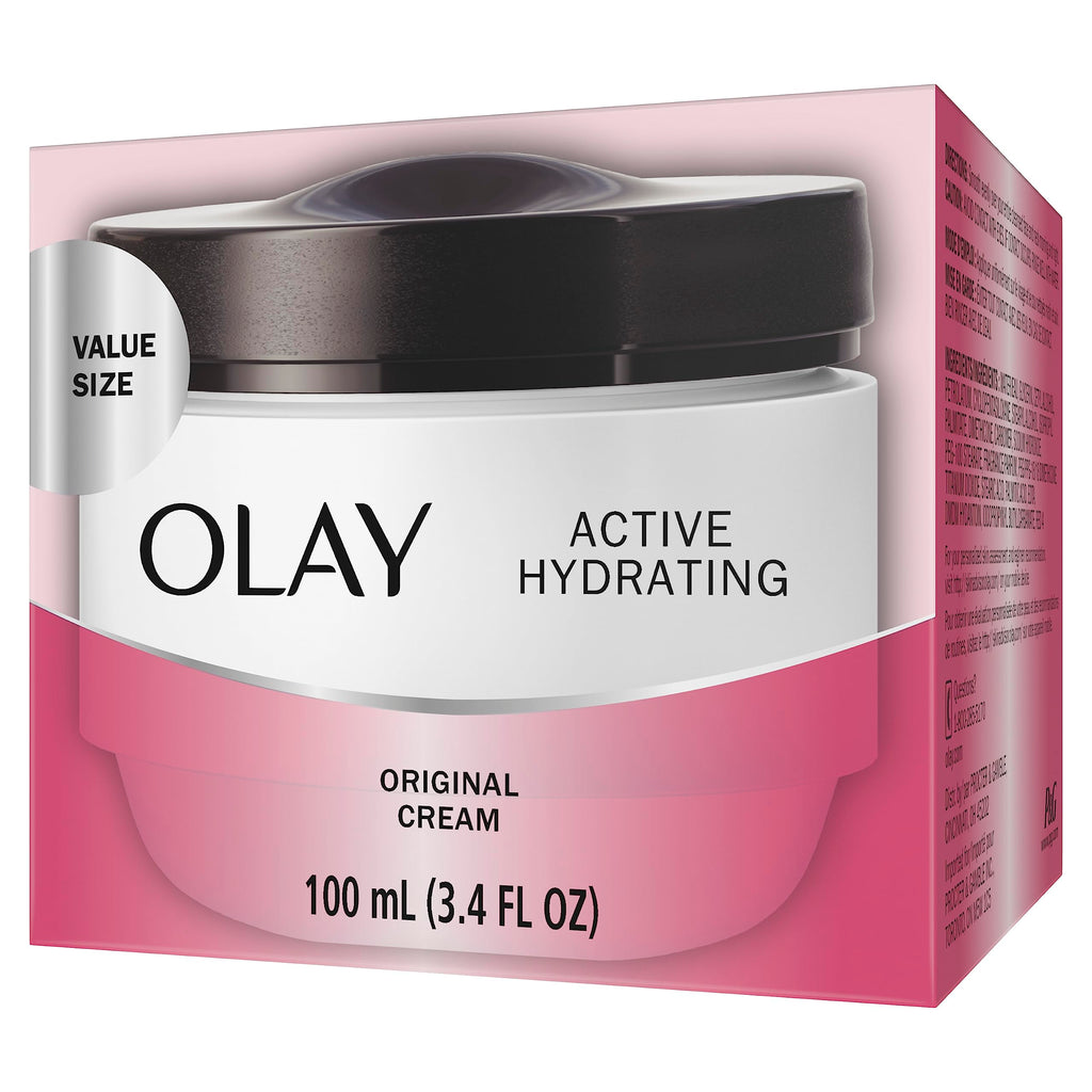 Olay Active Hydrating Cream – Face Moisturizer, 3.4 fl oz | 48-Hour Hydration