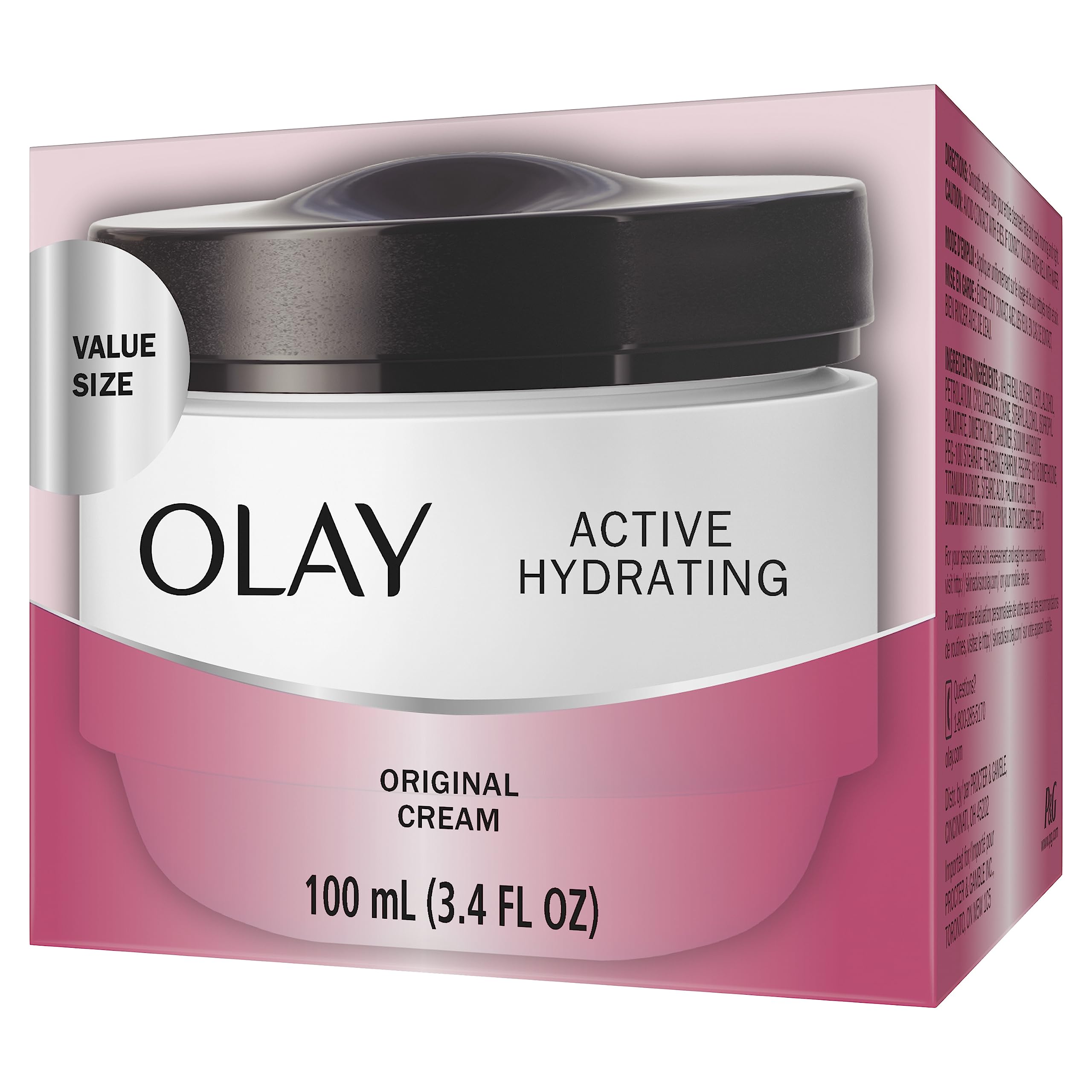 Olay Active Hydrating Cream – Face Moisturizer, 3.4 fl oz | 48-Hour Hydration