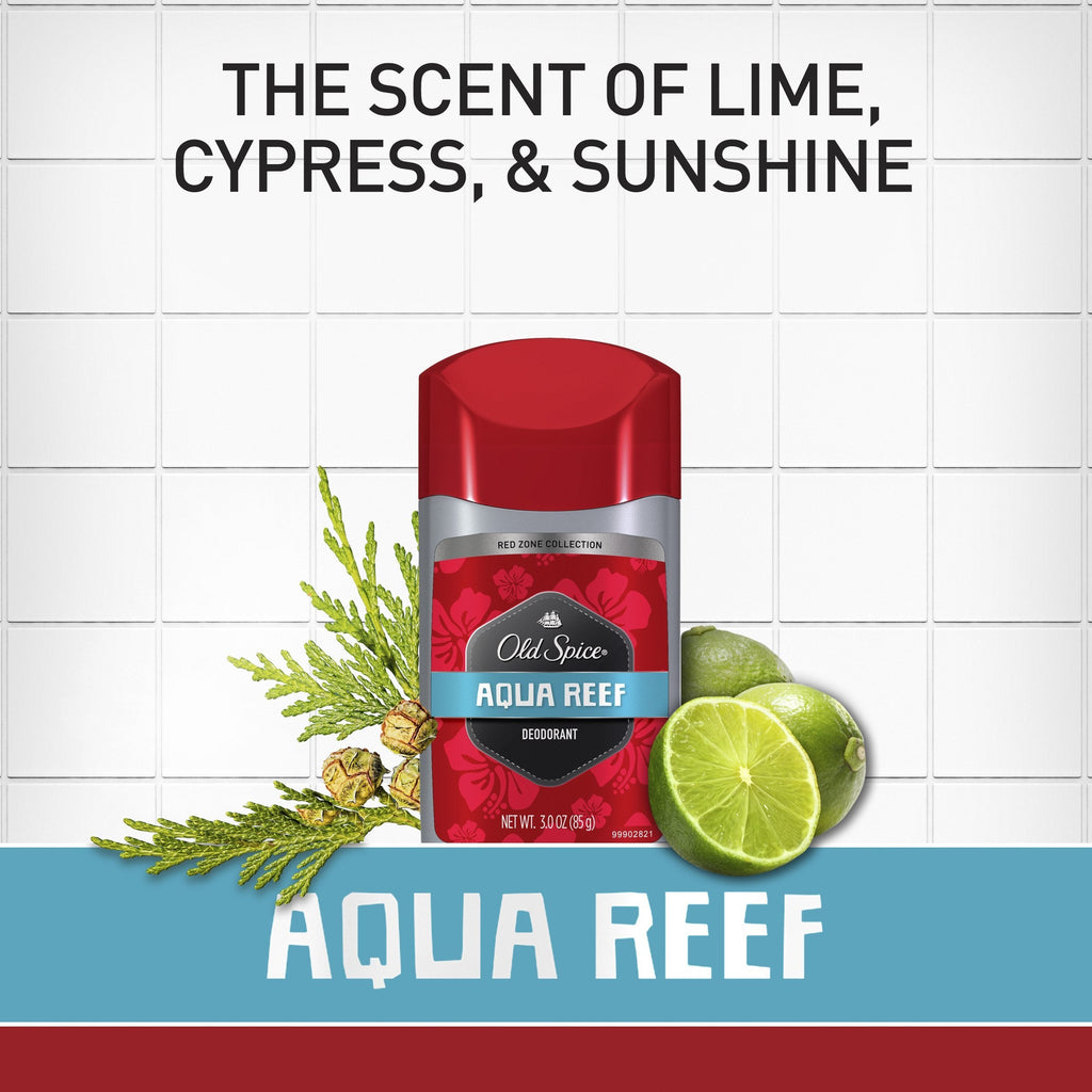 Old Spice Aqua Reef Deodorant 3 oz — Pack of 6 | Fresh, Ocean-Inspired Scent