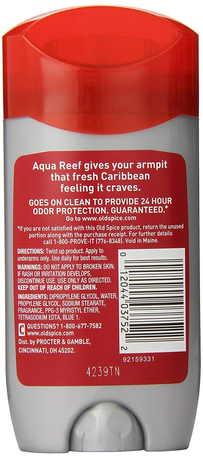 Old Spice Aqua Reef Deodorant 3 oz — Pack of 6 | Fresh, Ocean-Inspired Scent