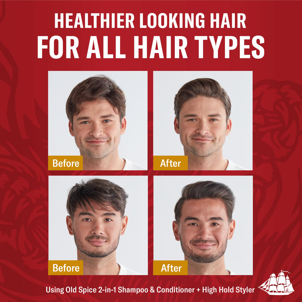 Old Spice Bearglove 2-in-1 Shampoo & Conditioner for Men — Fuller Hair, 13.5 fl oz (Pack of 6)