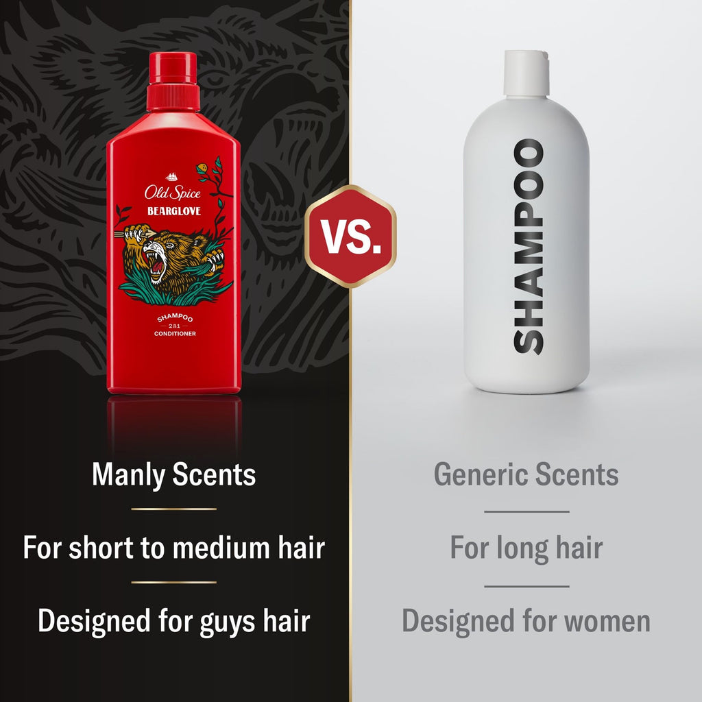 Old Spice Bearglove 2-in-1 Shampoo & Conditioner for Men — Fuller Hair, 13.5 fl oz (Pack of 6)