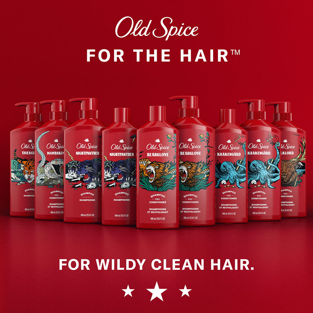 Old Spice Bearglove 2-in-1 Shampoo & Conditioner for Men — Fuller Hair, 13.5 fl oz (Pack of 6)