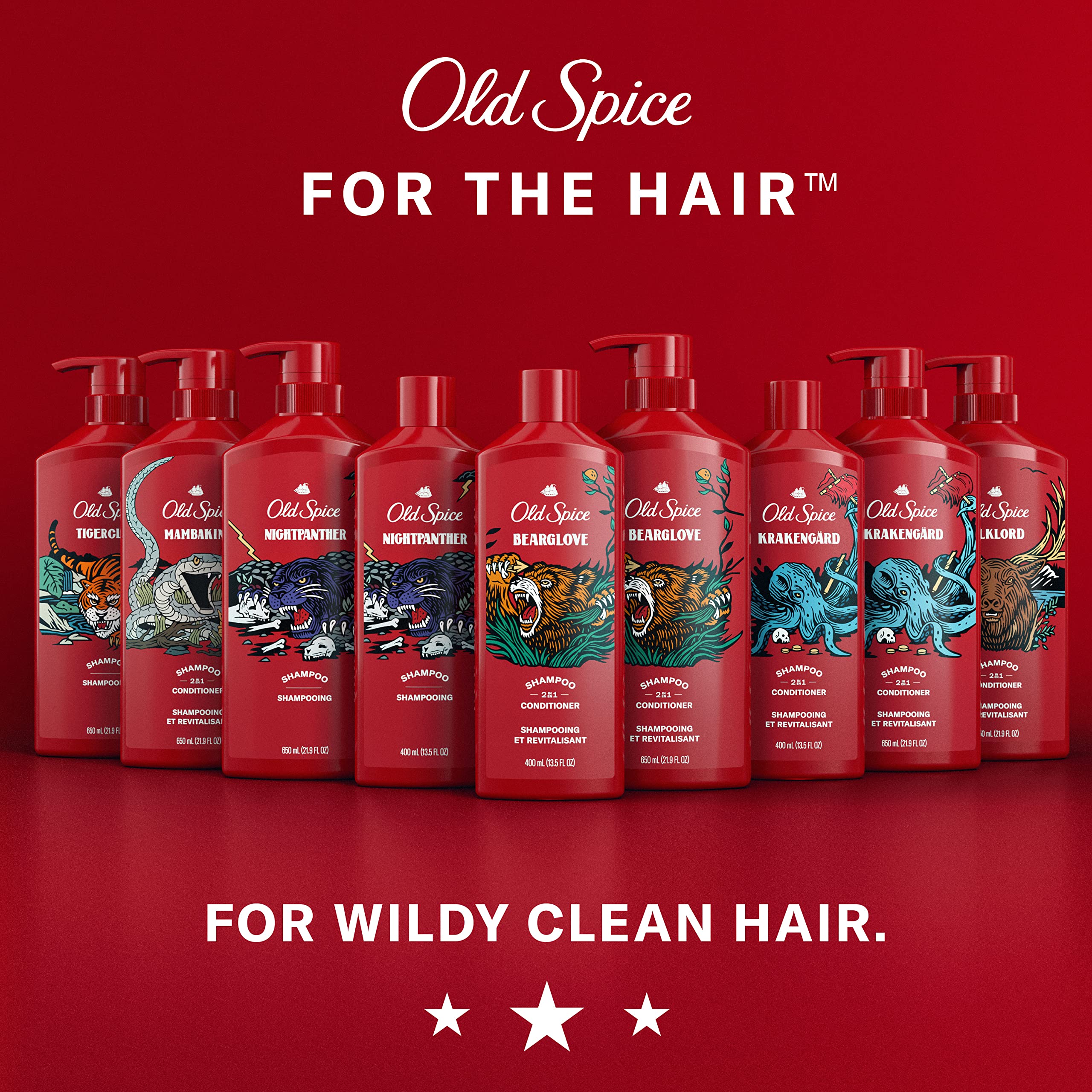 Old Spice Bearglove 2-in-1 Shampoo & Conditioner for Men — Fuller Hair, 13.5 fl oz (Pack of 6)
