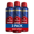 Old Spice Captain Aluminum Free Body Spray for Men – 24/7 Odor Protection, 48-Hour Freshness, 5.1 oz (Pack of 3)