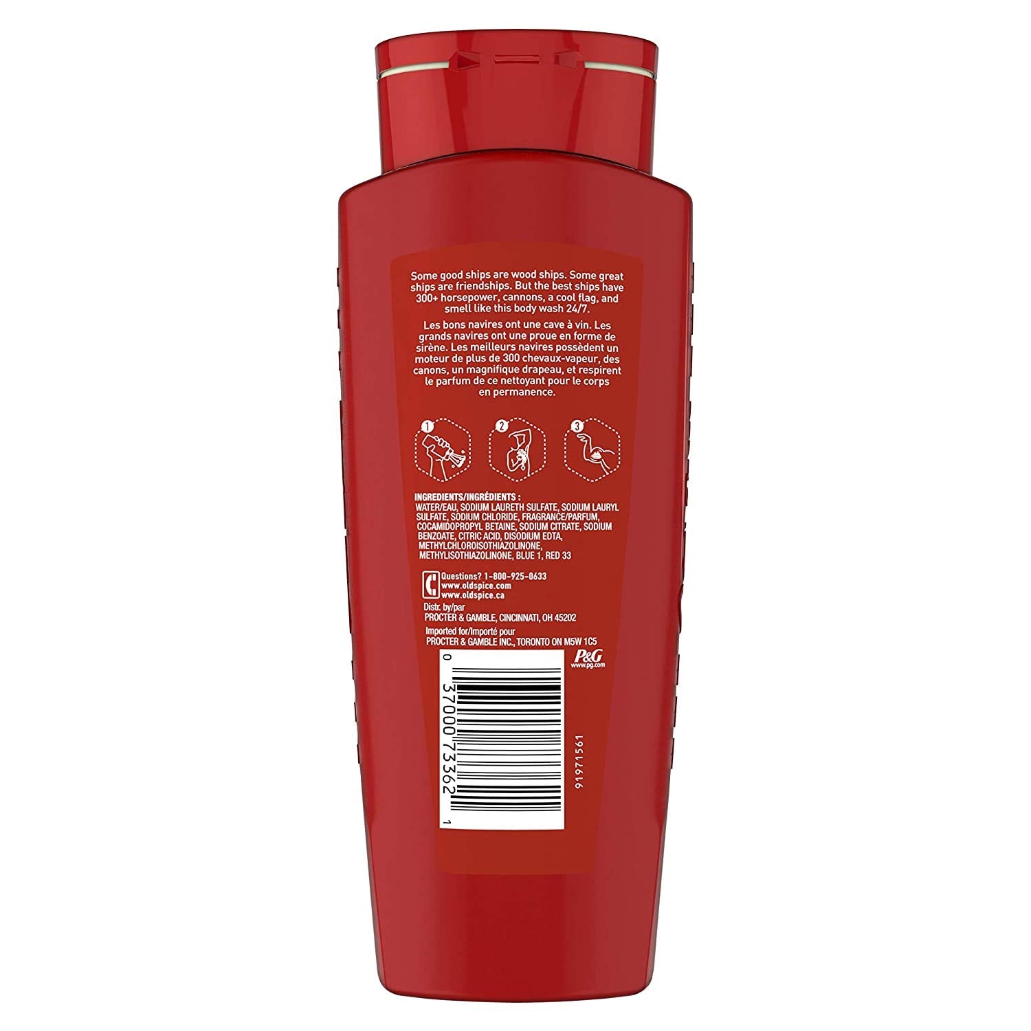 Old Spice Red Collection Captain Scent Body Wash for Men – Pack of 4 (16 oz each)