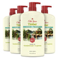Old Spice Cleansing Body Wash for Men – 24/7 Shower Fresh, Timber-Sandalwood + Cypress, 30 oz (Pack of 4)