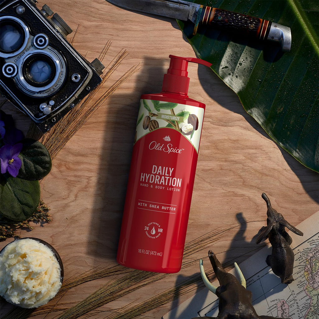 Old Spice Daily Hydration Hand & Body Lotion with Shea Butter – 4 x 16 oz