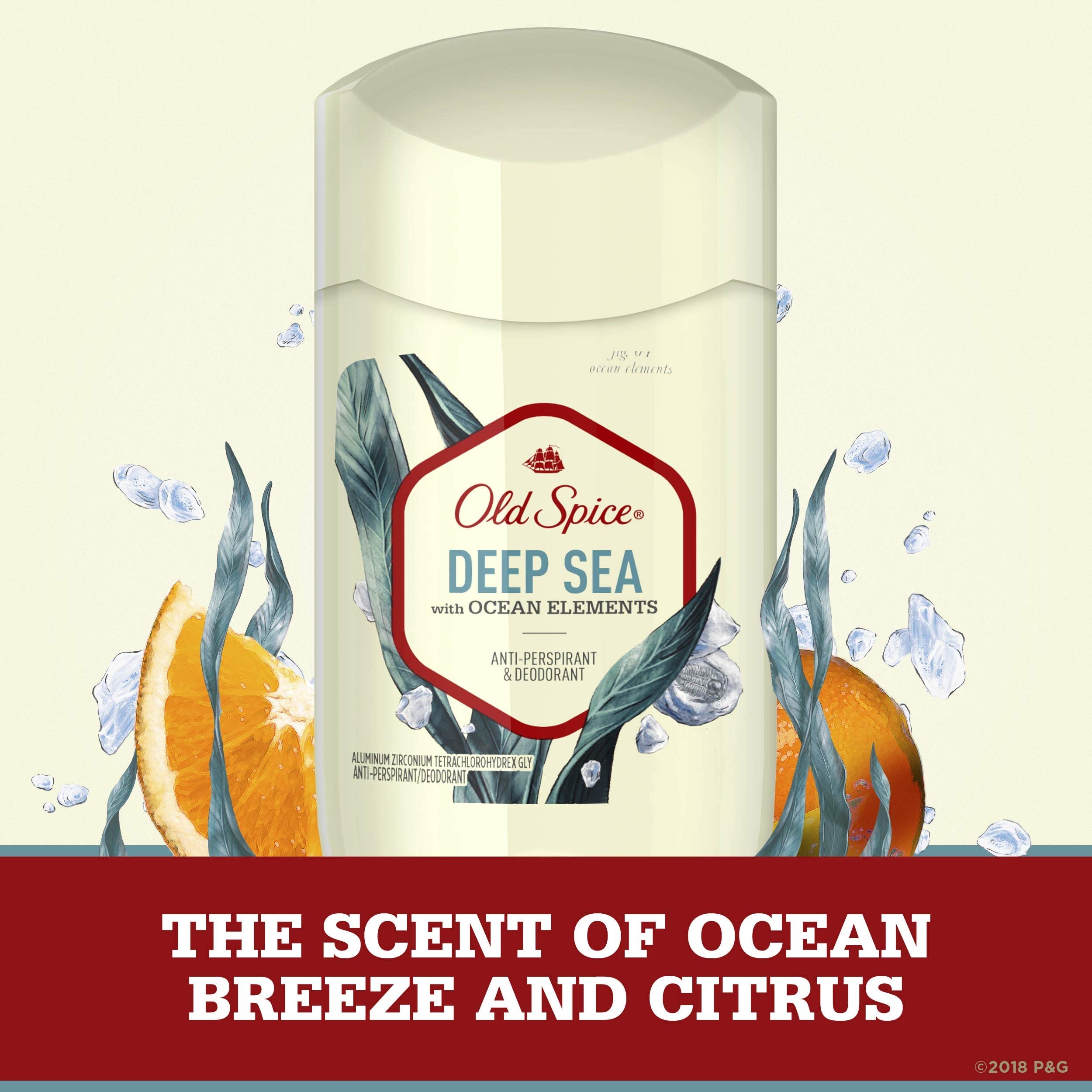 Old Spice Invisible Solid Antiperspirant Deodorant for Men – Deep Sea Ocean Elements Scent, 12-Pack