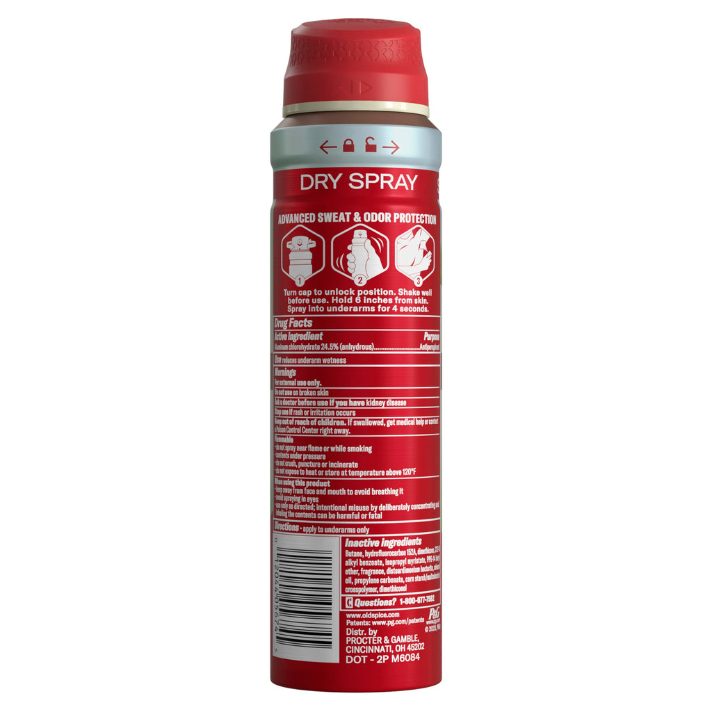 Old Spice Dry Spray Antiperspirant Deodorant for Men – Oasis Vanilla + Argan Oil, 24/7 Freshness, 4.3 oz Pack of 3