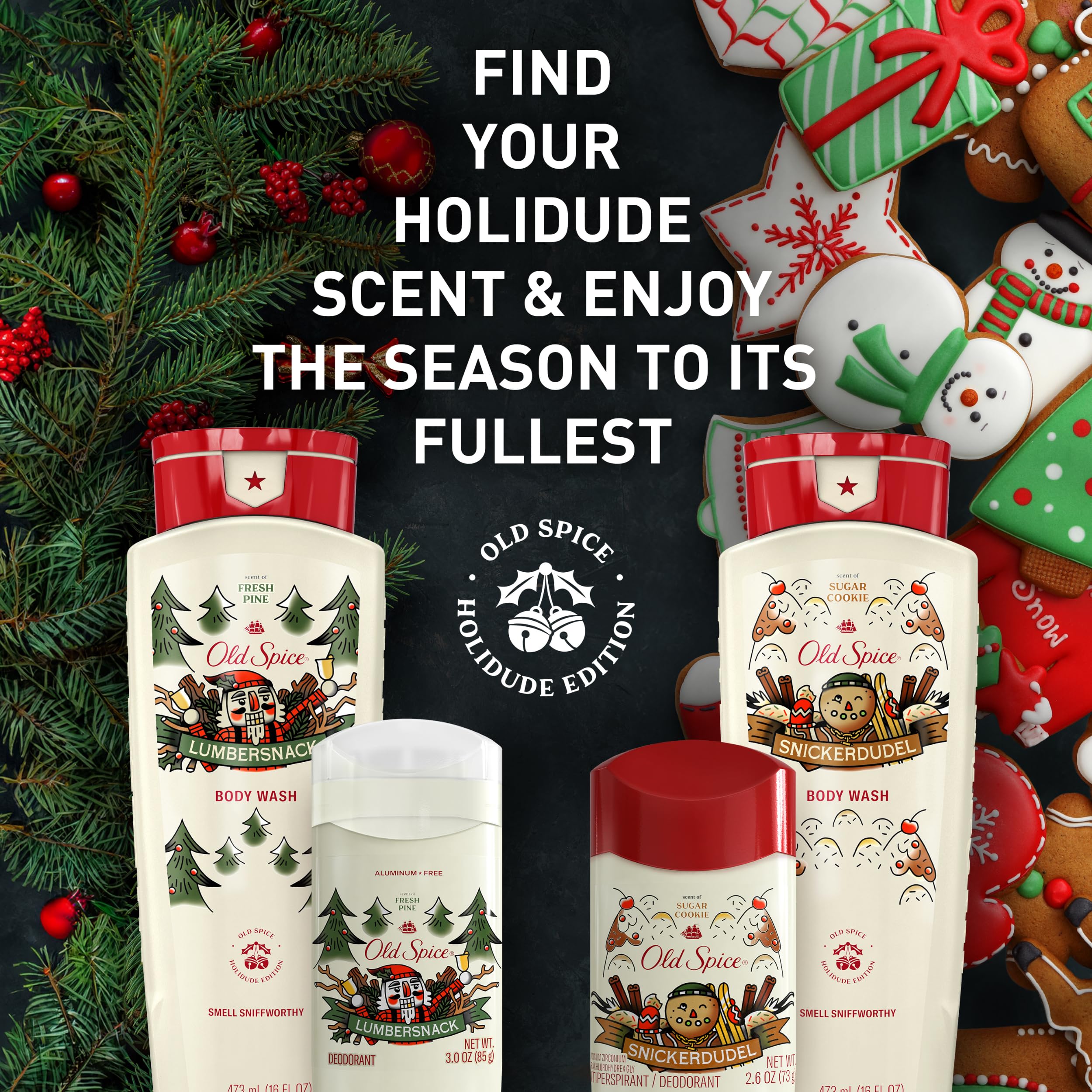 Old Spice Holidudes Aluminum Free Deodorant for Men – Limited Edition 24/7 Holiday Freshness (3 x 3.0 oz)