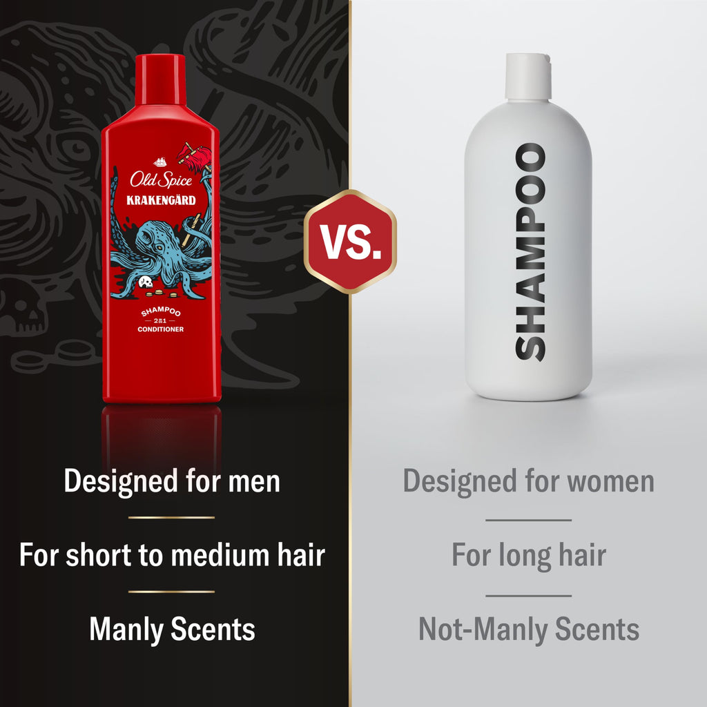 Old Spice Krakengard 2-in-1 Shampoo & Conditioner for Men — Fuller, Healthier Hair (Pack of 6, 13.5 fl oz each)