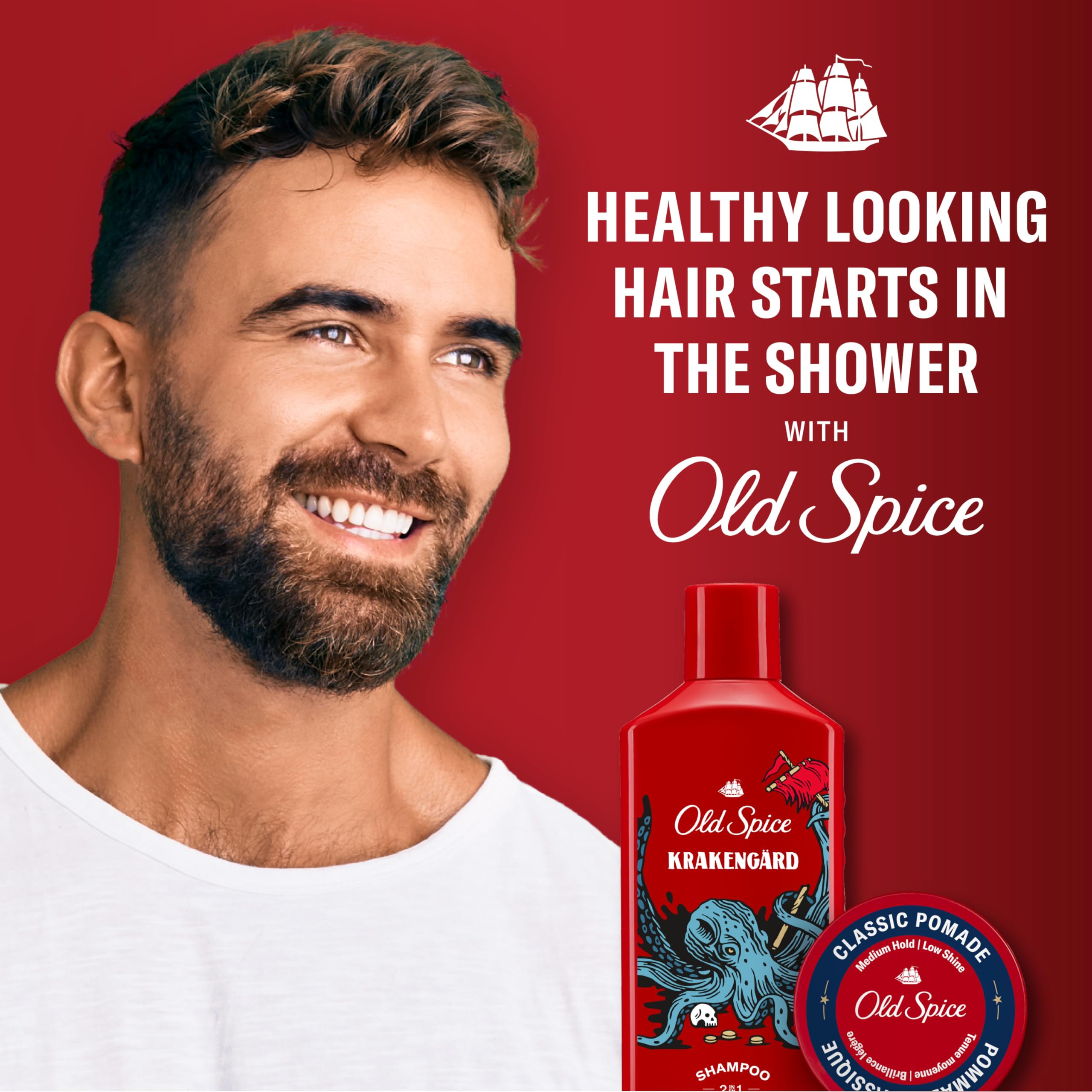 Old Spice Krakengard 2-in-1 Shampoo & Conditioner for Men — Fuller, Healthier Hair (Pack of 6, 13.5 fl oz each)
