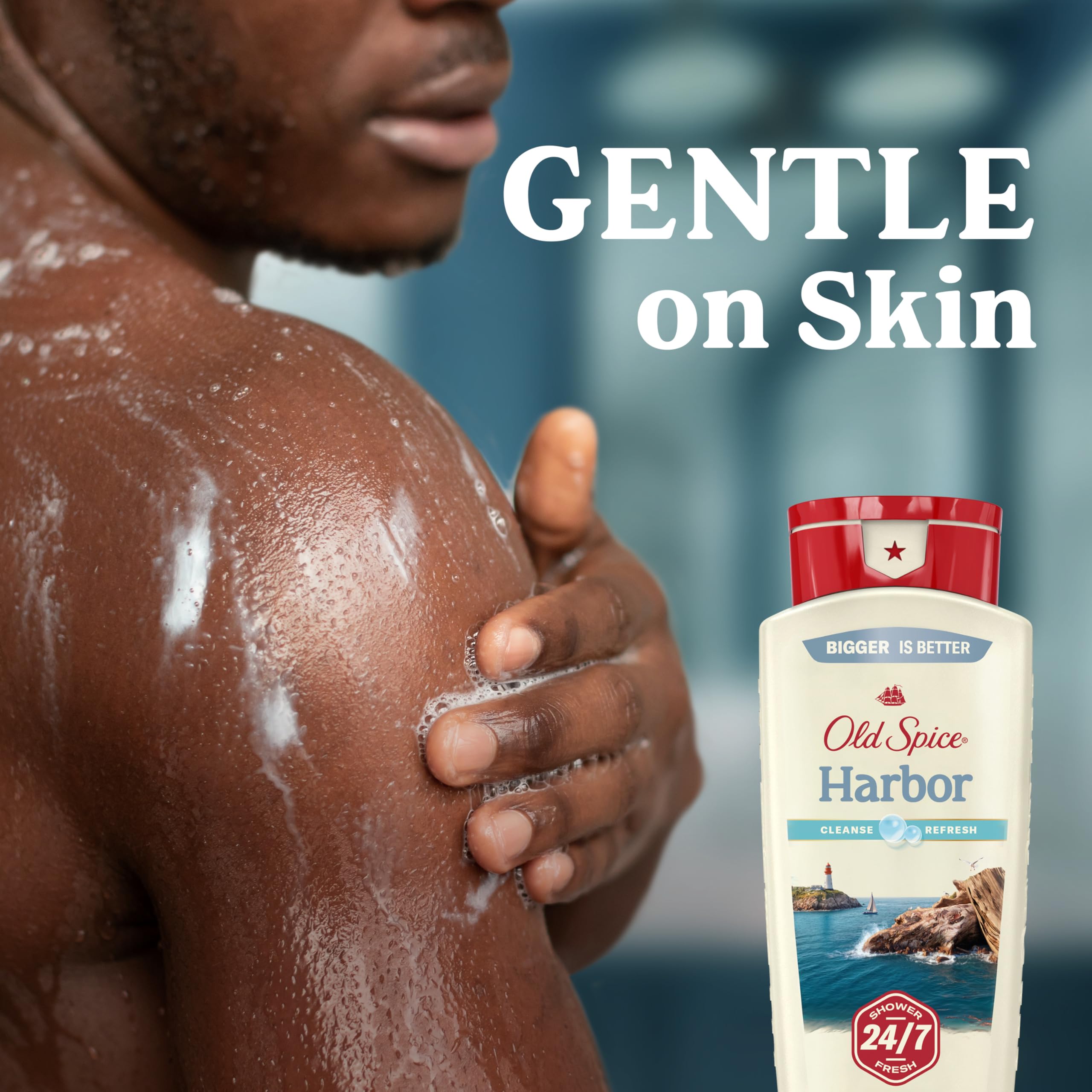 Old Spice Cleansing Body Wash for Men – Harbor with Coastal Breeze & Driftwood, 18 oz (Pack of 4)