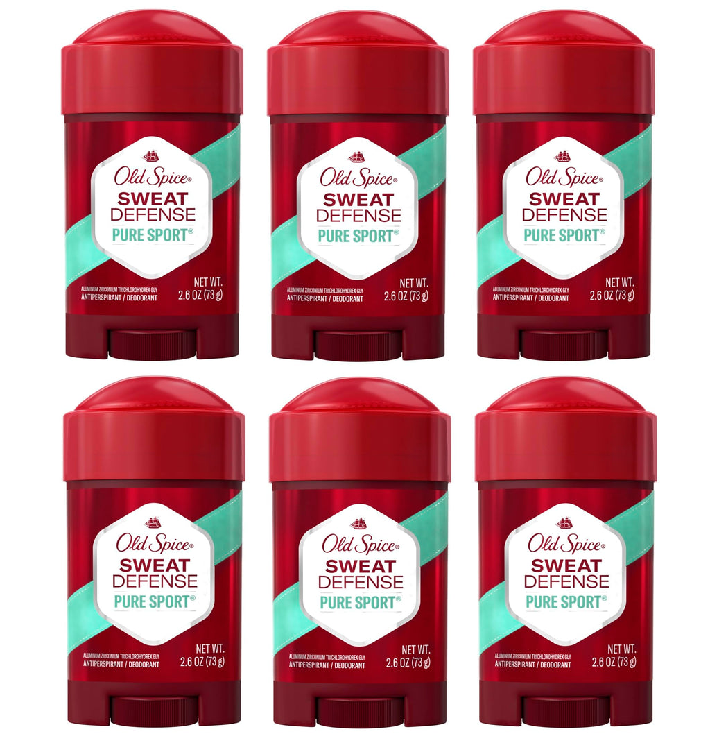 Old Spice Anti-Perspirant Pure Sport+ Soft Solid 2.6 oz — 6-Pack