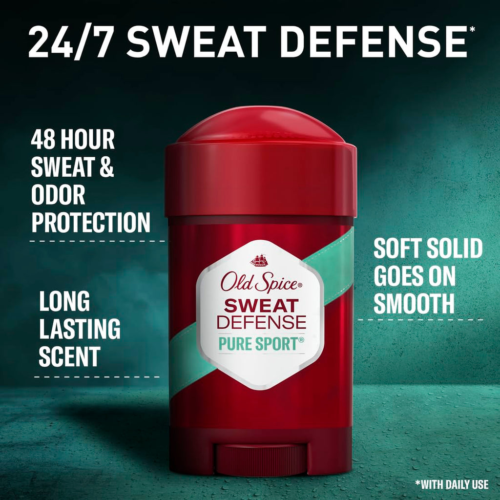 Old Spice Anti-Perspirant Pure Sport+ Soft Solid 2.6 oz — 6-Pack