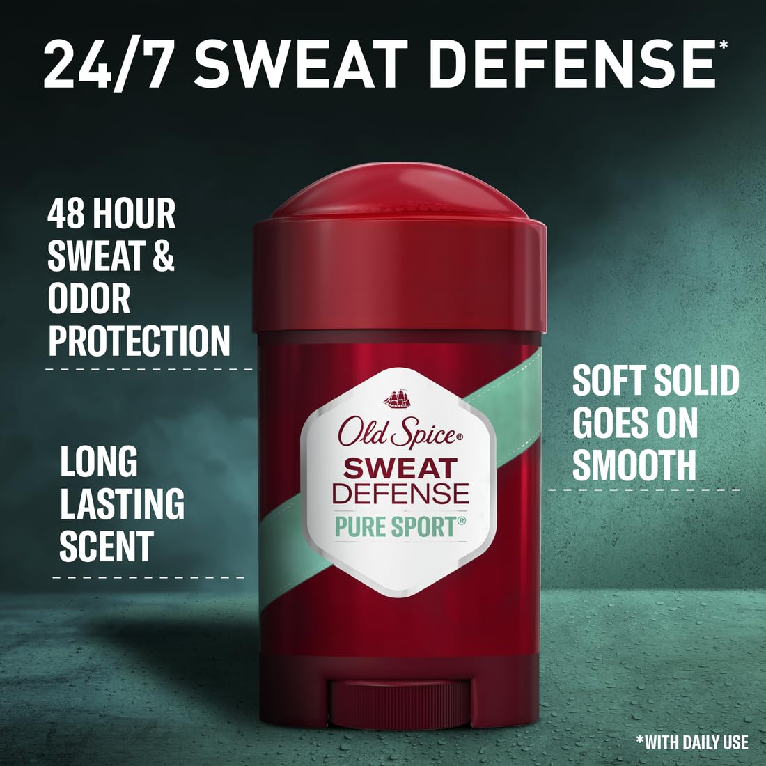 Old Spice Anti-Perspirant Pure Sport+ Soft Solid 2.6 oz — 6-Pack